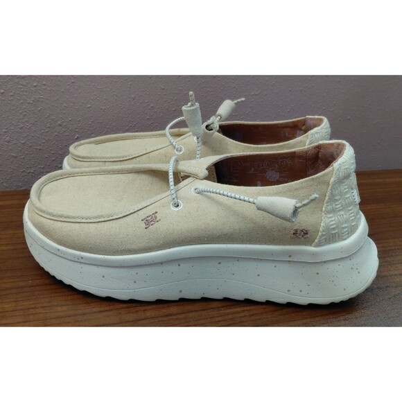 Hey Dude Wendy Peak Chambray Women's Size 7 Casual Platform Sneakers - Picture 3 of 8